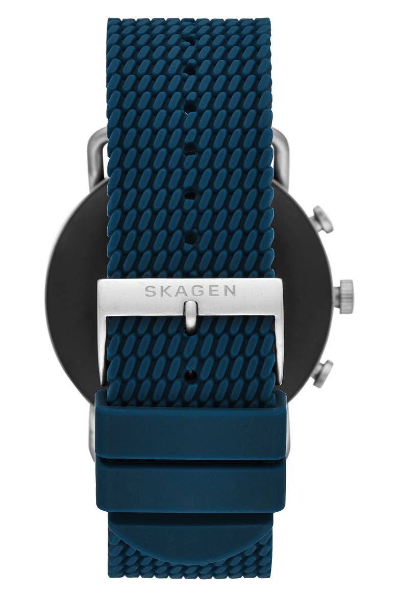 Falster 3 Mesh Silicone Strap Smart Watch, 42mm, Alternate, color, BLUE/ BLACK/ SILVER