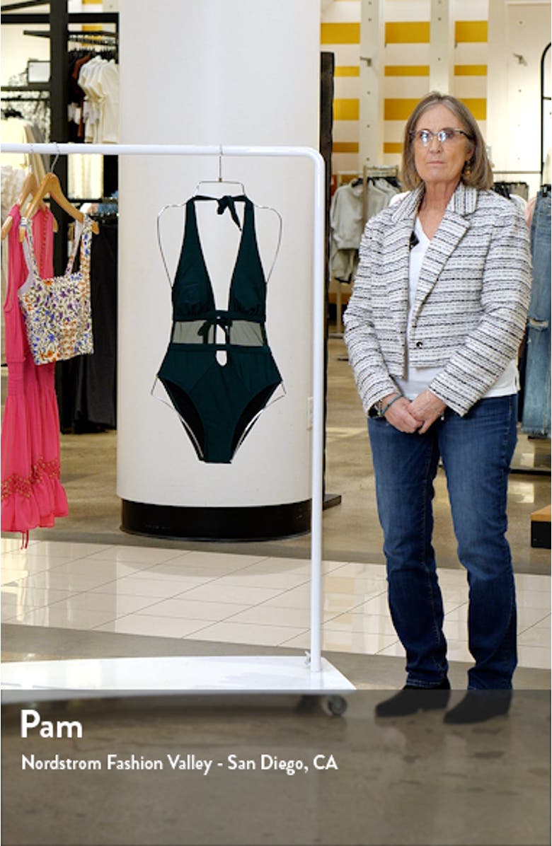 Stella Plunge Mesh Inset One-Piece Swimsuit, sales video thumbnail