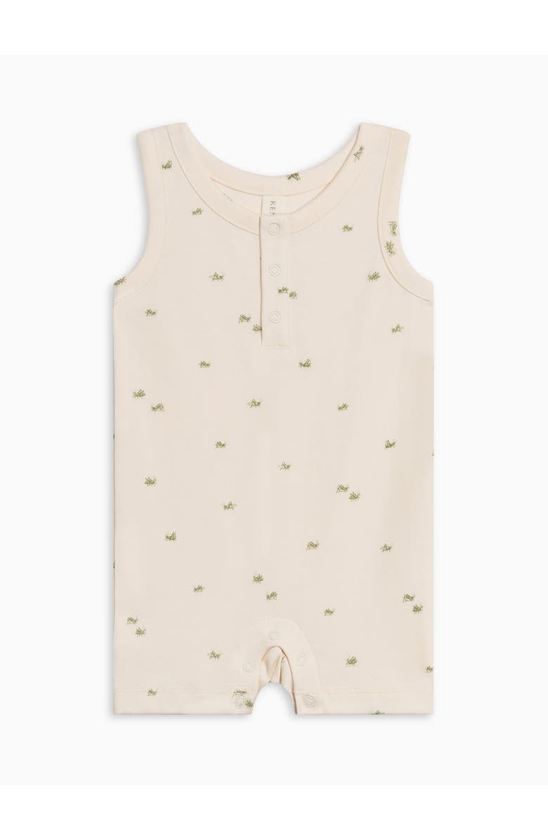 Colored Organics Nile Organic Tank Romper, Alternate, color, Grasshopper / Fern + Mint