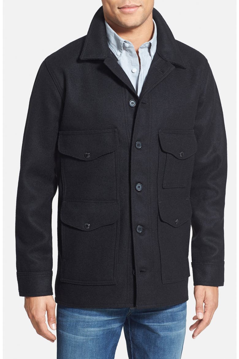 'Mackinaw Cruiser' Wool Jacket, Main, color, BLACK