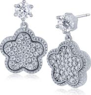 CZ by Kenneth Jay Lane Pavé Cubic Zirconia Clover Drop Earrings