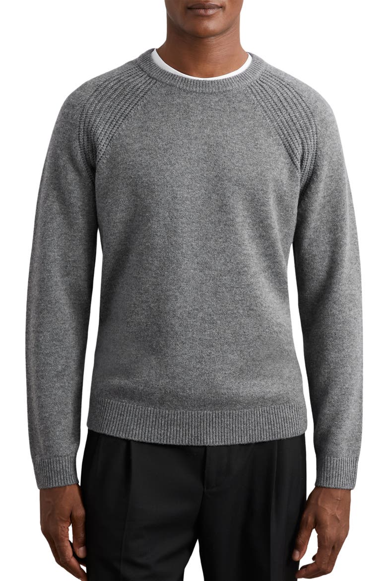 Foulton Wool & Cashmere Sweater, Main, color, MID GREY MELANG