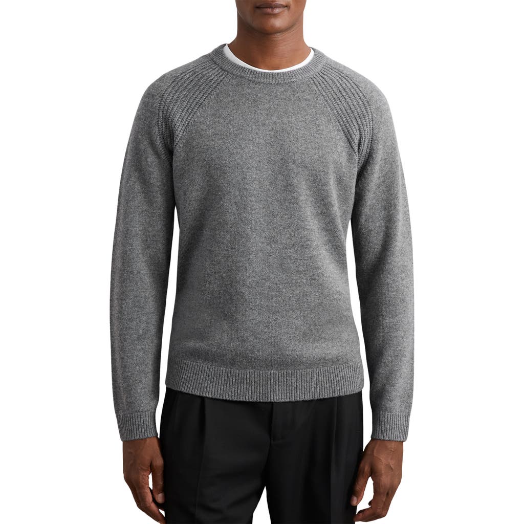 Reiss Foulton Wool & Cashmere Raglan Sweater In Gray
