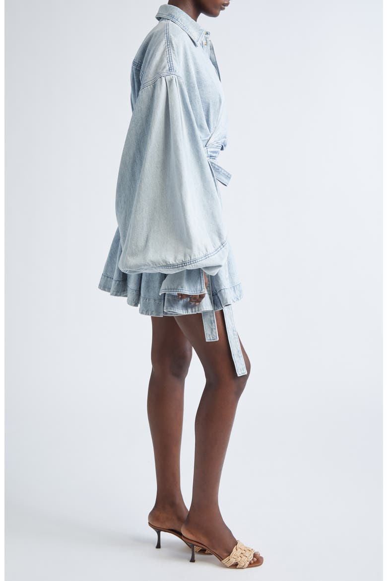 Rebellion Denim Wrap Minidress, Alternate, color, CASTAWAY