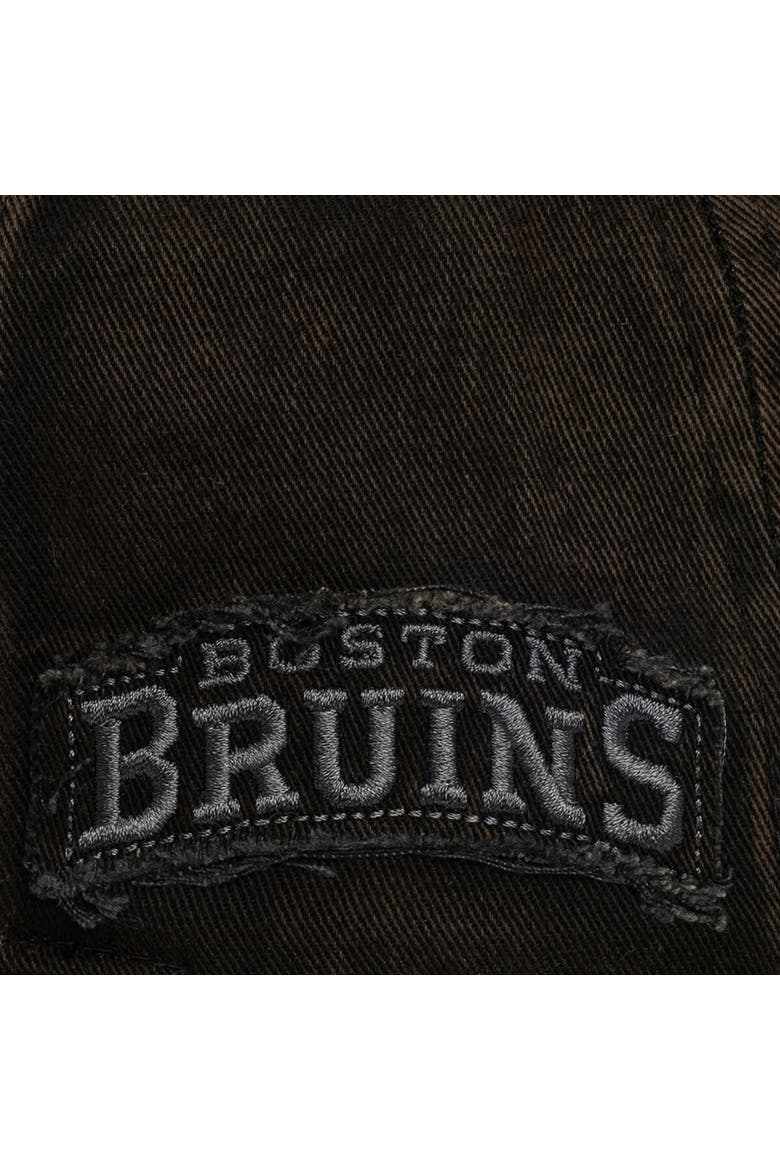 Men's Mitchell & Ness  Black Boston Bruins Downtown Snow Wash Pro-Crown Adjustable Hat, Alternate, color, Black