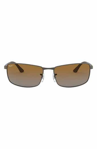 Ray-Ban 61mm Gradient Polarized Rectangle Sunglasses
