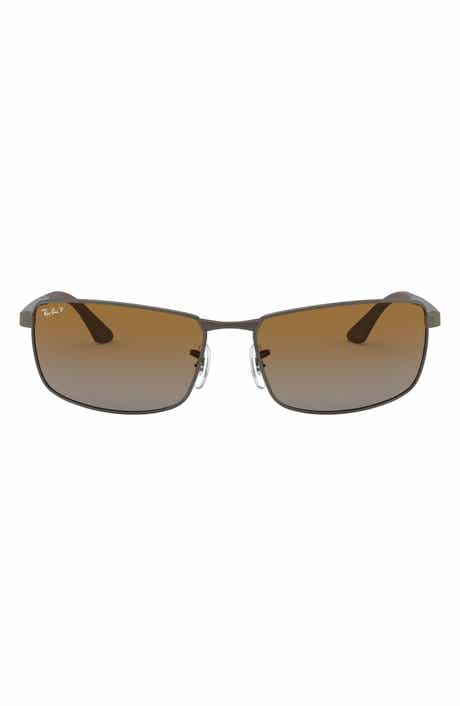 Ray-Ban 61mm Gradient Polarized Rectangle Sunglasses