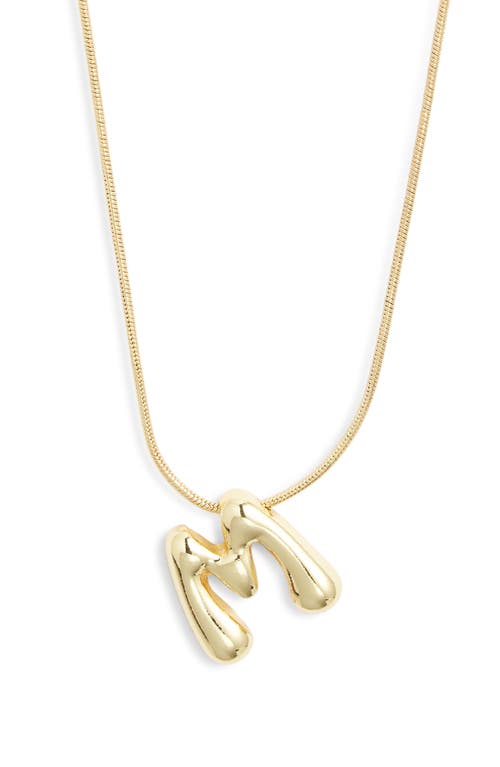 Bp. Bubble Initial Pendant Necklace In M- 14k Gold Dipped