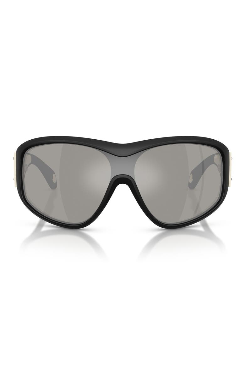 Thyra 36mm Oval Sunglasses, Main, color, BLACK / MIRROR SILVER