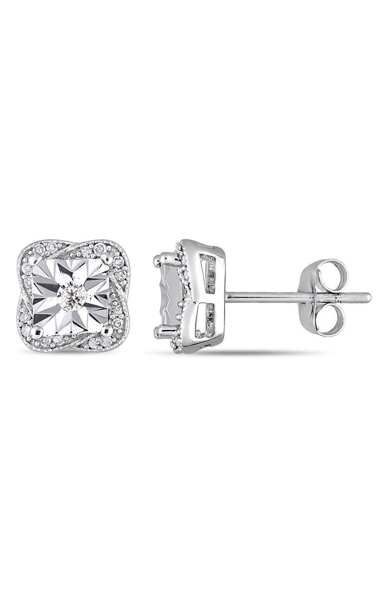DELMAR Diamond Stud Earrings - 0.17ct., Main, color, Silver