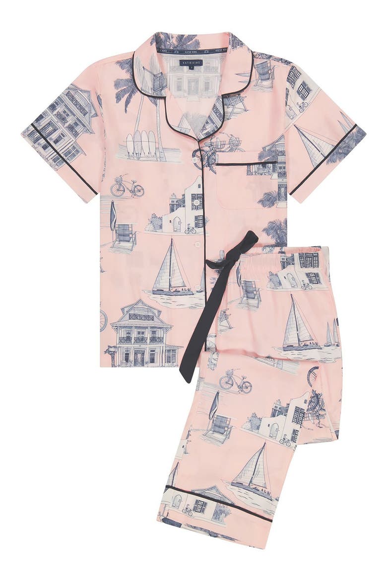 Florida Toile Pajamas, Alternate, color, PINK