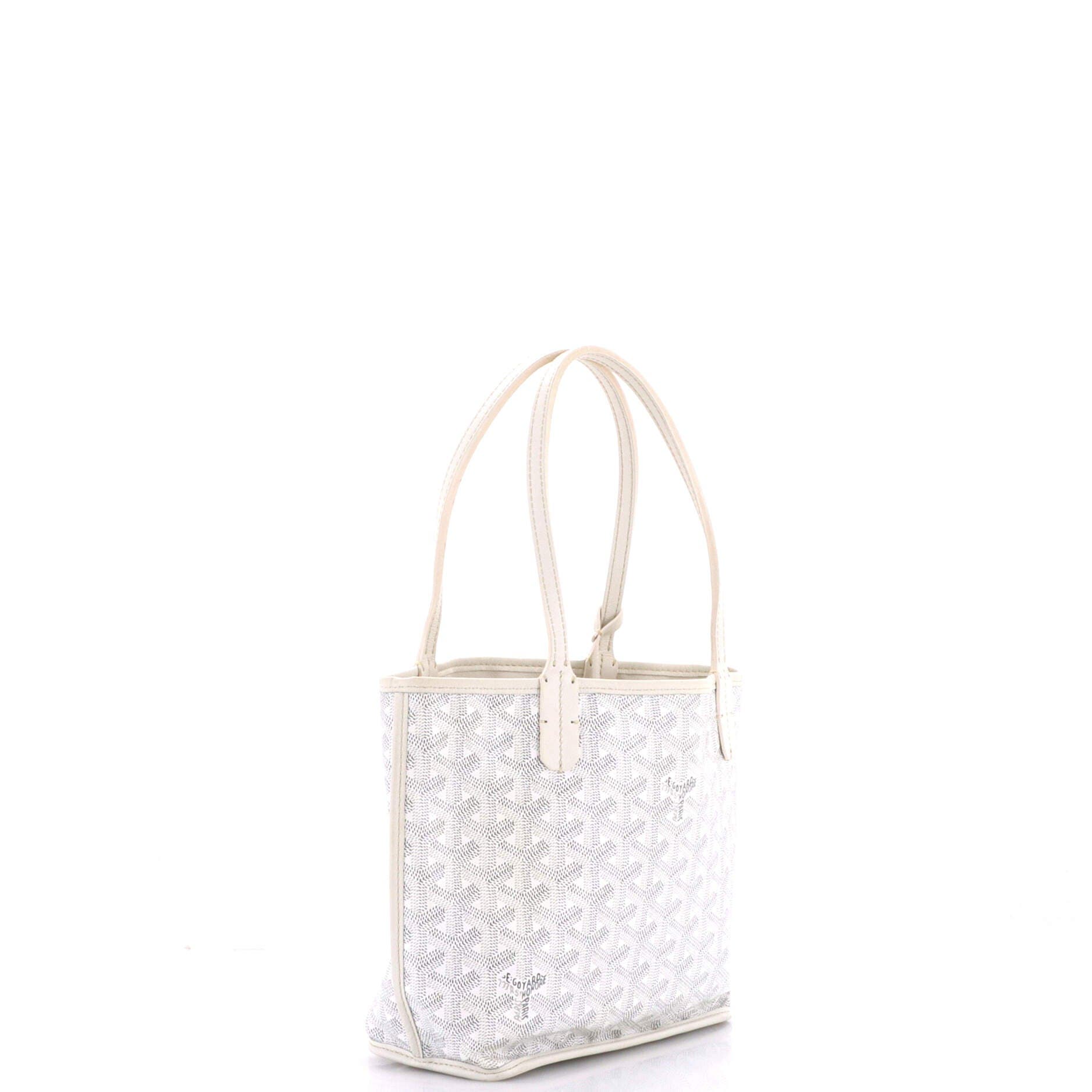 Anjou Reversible Tote Coated Canvas Mini, Alternate, color, White