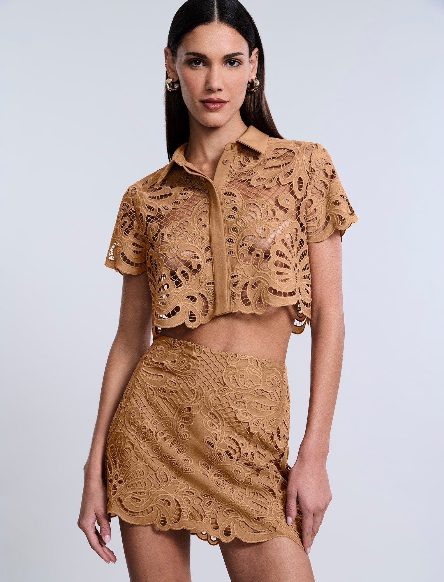 Eyelet Button Down Polo