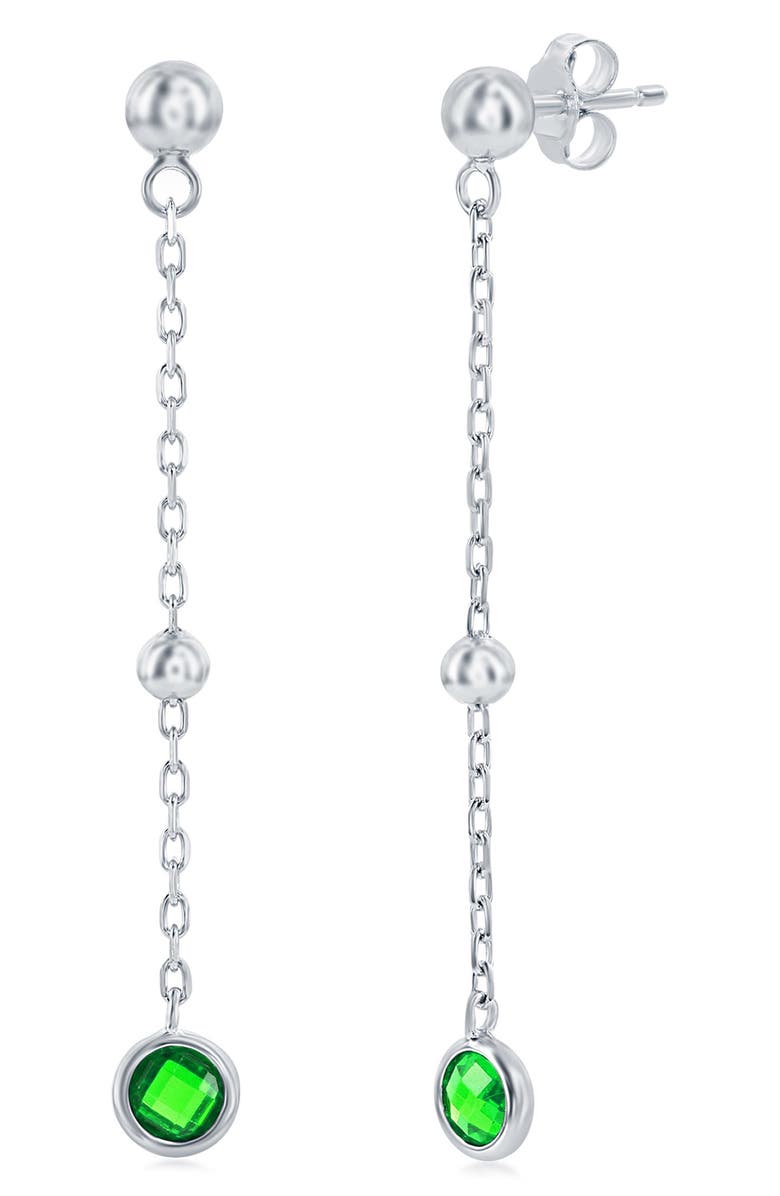 SIMONA Bezel Set Cubic Zirconia Drop Earrings, Main, color,