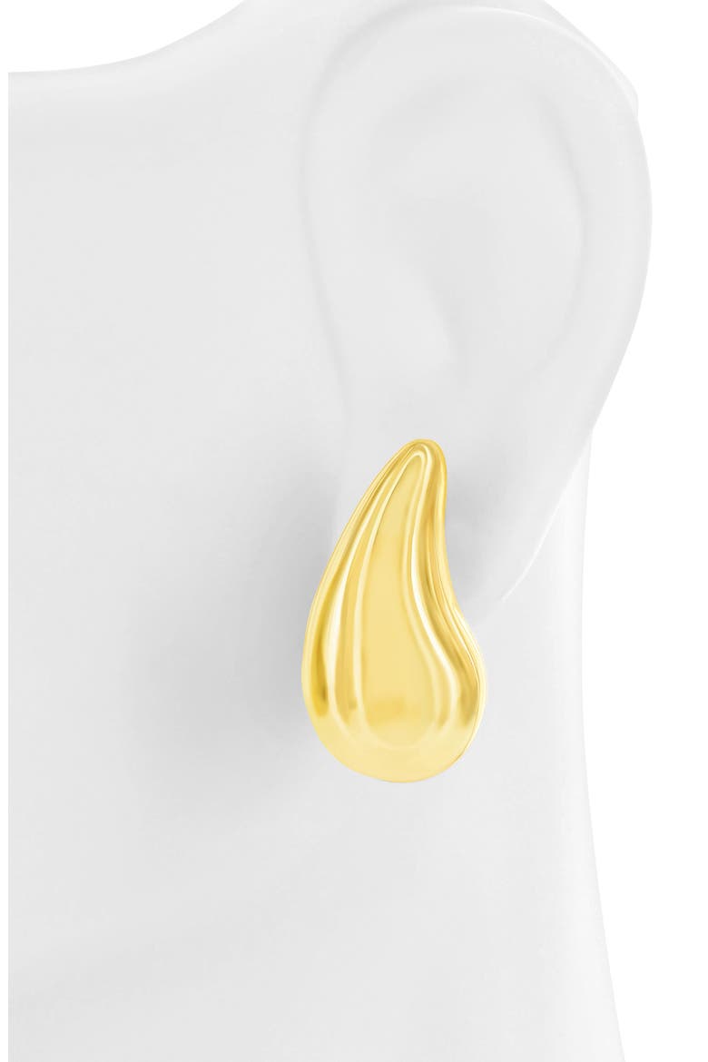 Puffed Teardrop Earrings, Alternate, color, GOLD