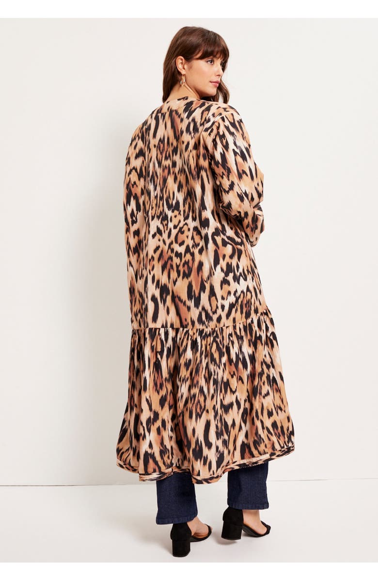 June + Vie Reversible Printed Duster, Alternate, color, Natural Flowy Animal