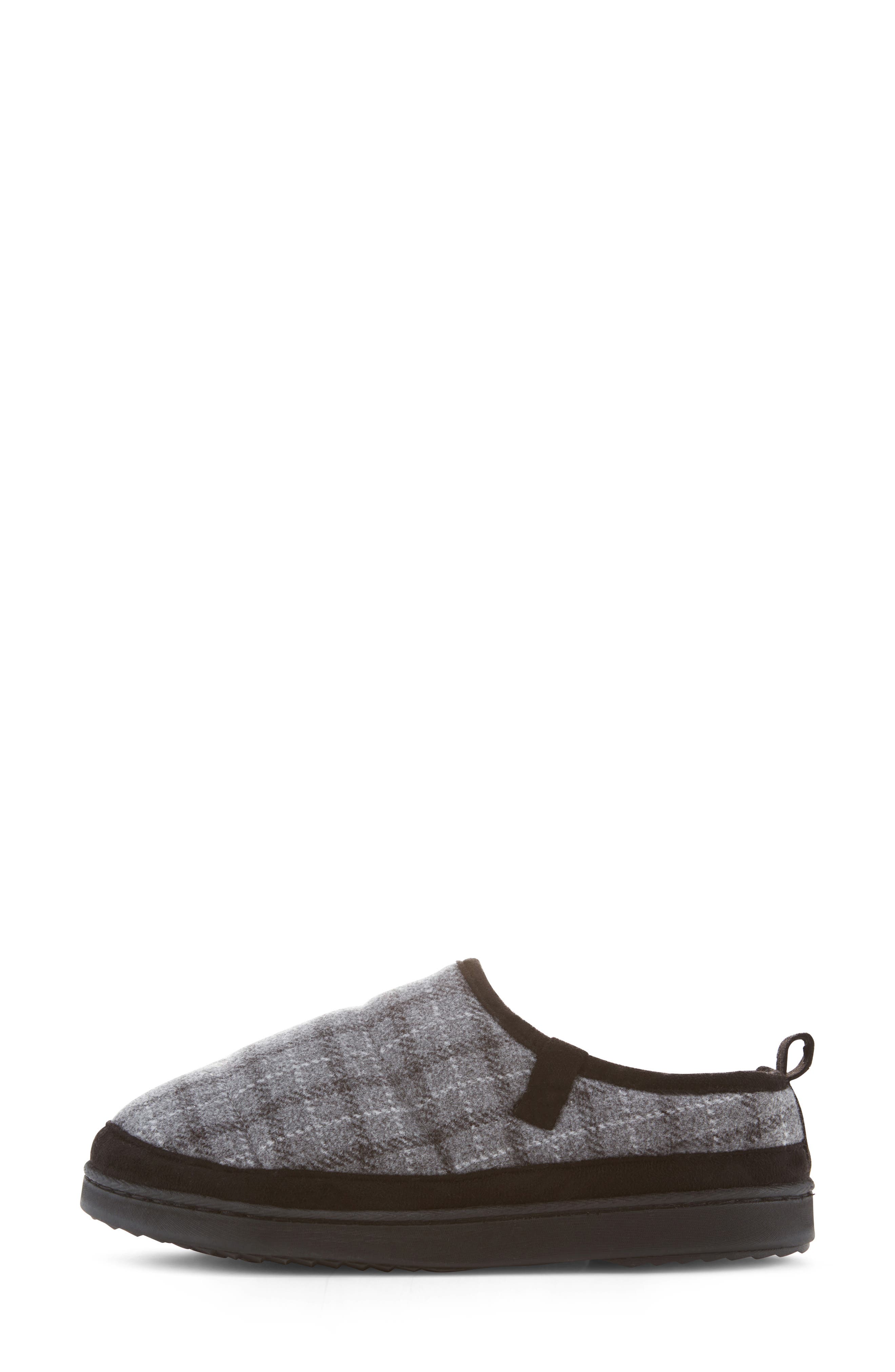 Plaid Slipper, Alternate, color, BLACK