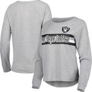 Outerstuff Juniors Heathered Gray Las Vegas Raiders All Striped Up Raglan Long Sleeve T-Shirt