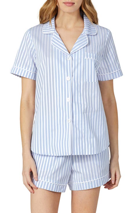 3D Stripe Organic Cotton Sateen Short Pajamas