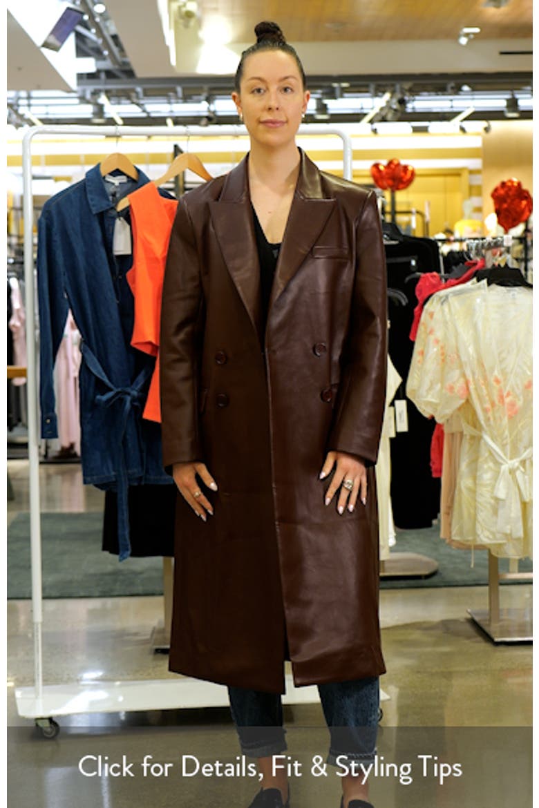 Faux Leather Belted Trench Coat video