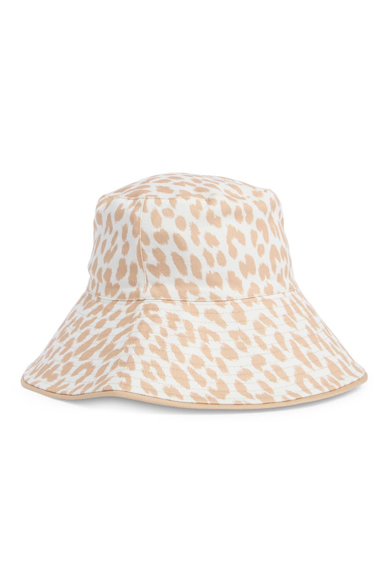 modern leopard print bucket hat, Alternate, color, CREAM/ NATURAL