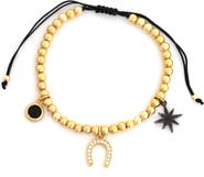 Panacea Adjustable Beaded Charm Bracelet
