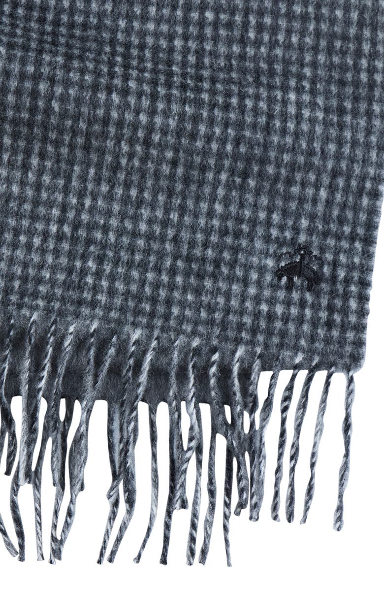 Brooks Brothers Houndstooth Wool & Cashmere Blend Fringe Scarf, Alternate, color, 