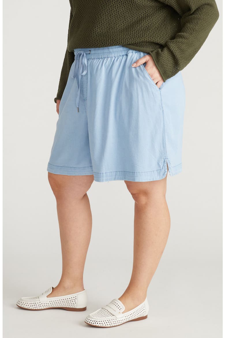 Perfect Stretch Tencel™ Lyocell Chambray Shorts, Alternate, color, PACIFIC BLUE