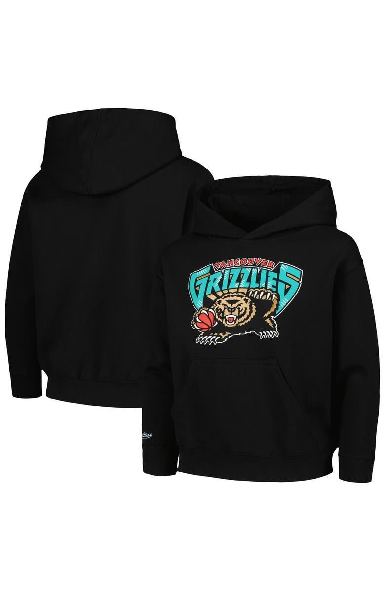 Mitchell & Ness Youth Mitchell & Ness Black Vancouver Grizzlies Hardwood Classics Retro Logo Pullover Hoodie, Main, color, Black