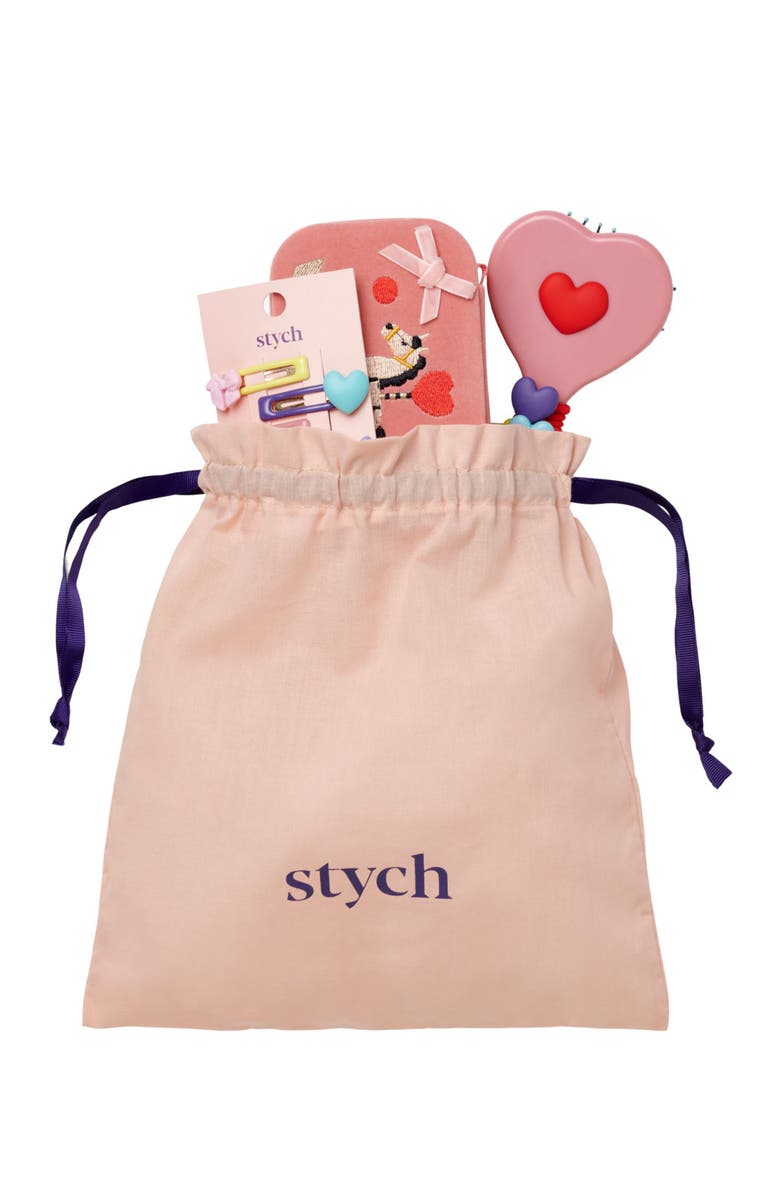 Stych Unicorn Jewelry Box and Hair Gift Set, Alternate, color, Pink