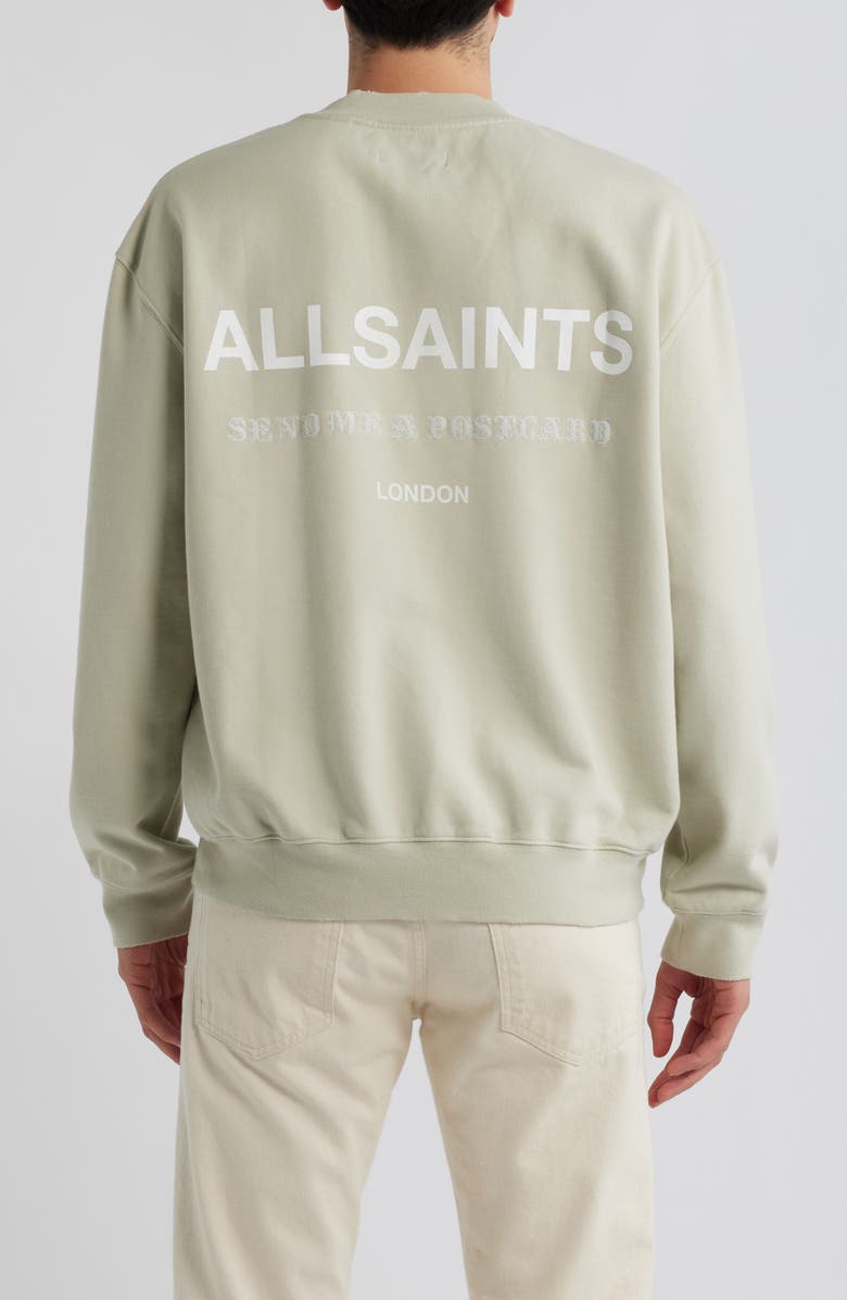 AllSaints Dreamer Oversize Cotton Fleece Crewneck Sweatshirt, Alternate, color, Powdered Green