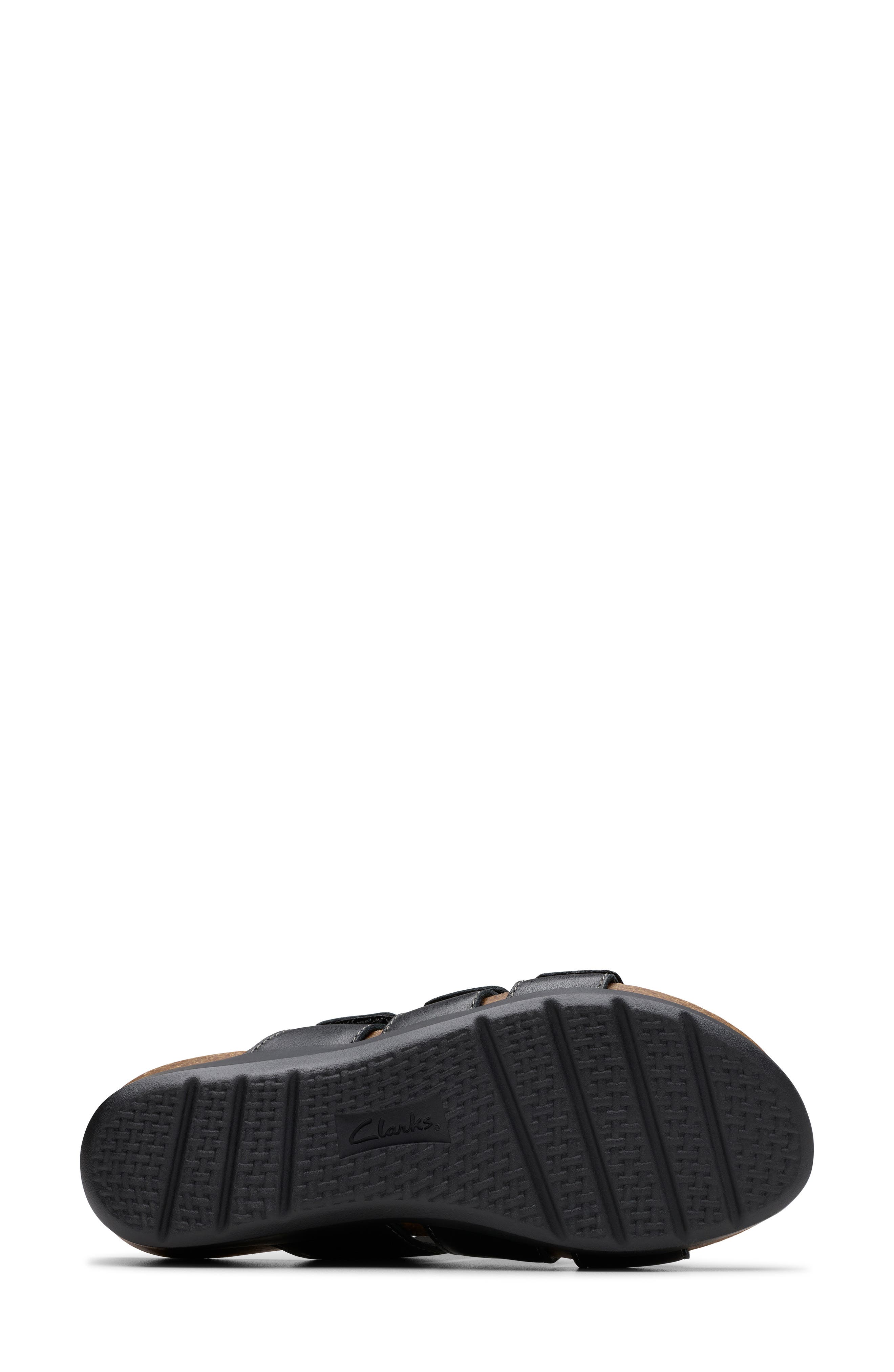 Clarks<sup>®</sup> Calenne Lily Slide Sandal, Alternate, color, Black Leather
