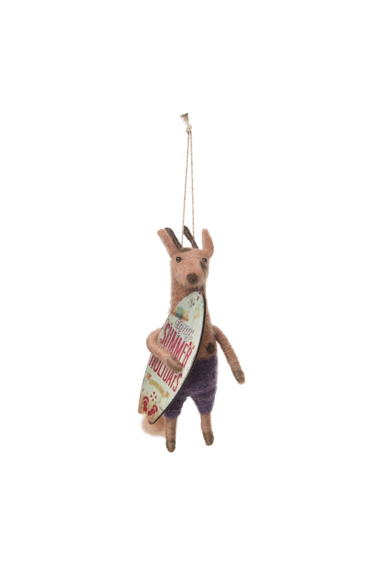 Beach Reindeer Ornament, Main, color, Brown