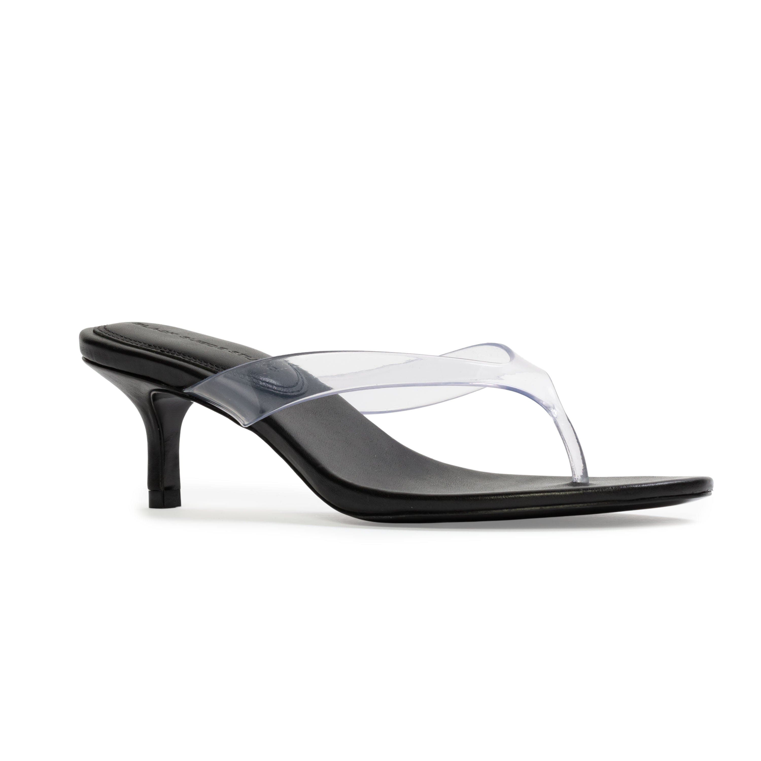 BLACK SUEDE STUDIO KG 50 Sandal, Alternate, color, Black Leather/Clear Pvc
