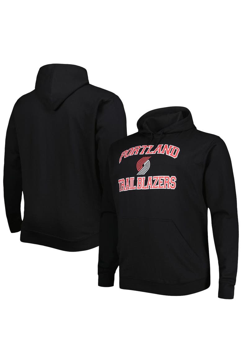 Men's Black Portland Trail Blazers Big & Tall Heart & Soul Pullover Hoodie, Alternate, color, Black