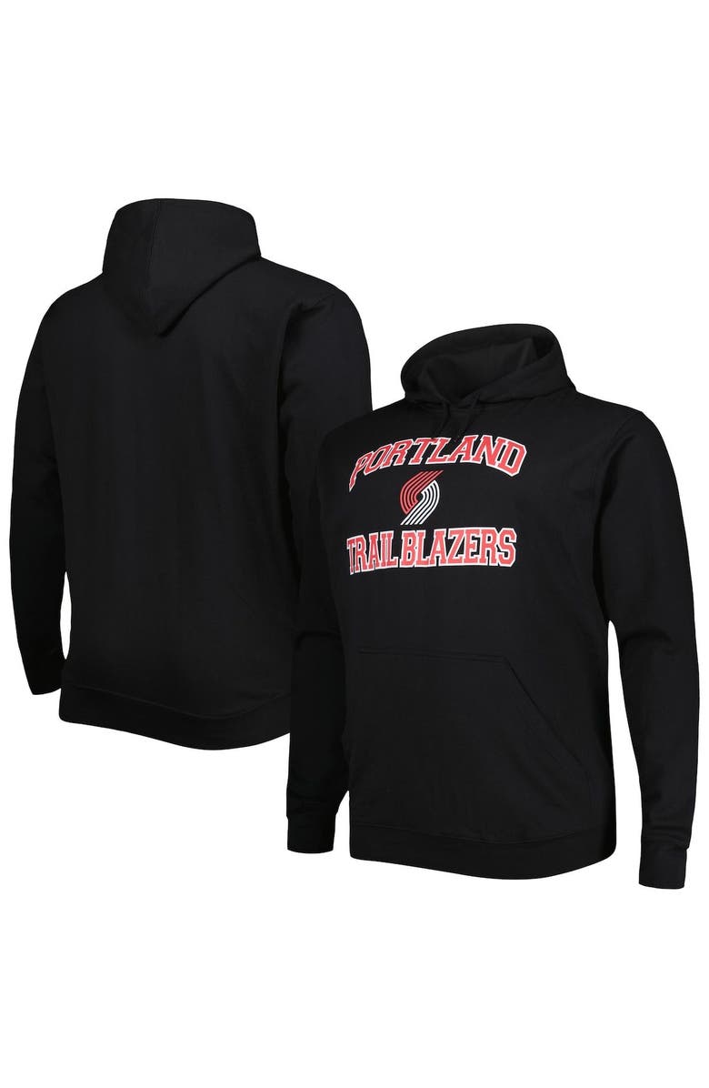 PROFILE Men's Black Portland Trail Blazers Big & Tall Heart & Soul Pullover Hoodie, Alternate, color, Black