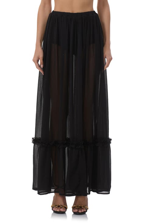 Allegra Rhinestone Chiffon Maxi Skirt