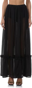 AFRM Allegra Rhinestone Chiffon Maxi Skirt