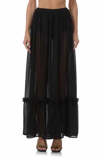 AFRM Allegra Rhinestone Chiffon Maxi Skirt