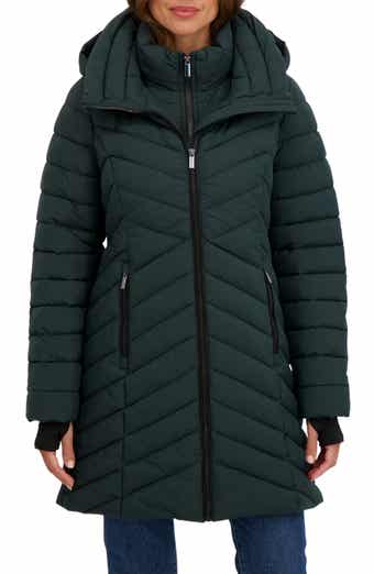Sebby Water Resistant Stretch Chevron Quilted Jacket with Bib