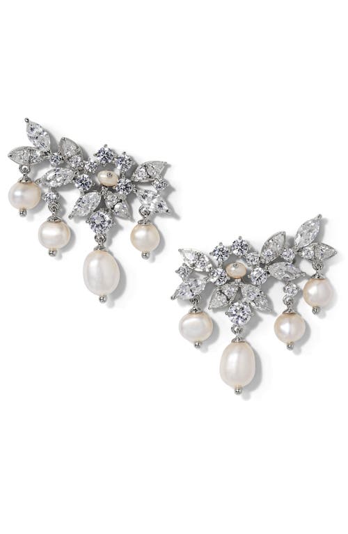 NADRI NADRI RAVISH FRINGE CUBIC ZIRCONIA & CULTURED PEARL DROP EARRINGS 