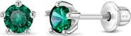 In Season Jewelry Classic Cubic Zirconia Birthstone Solitaire Earrings