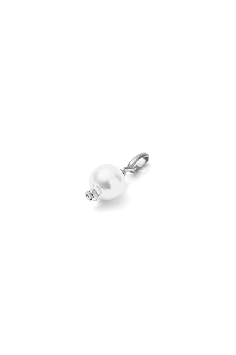 Silver-Plated Charm with Pearl, Alternate, color, Silver