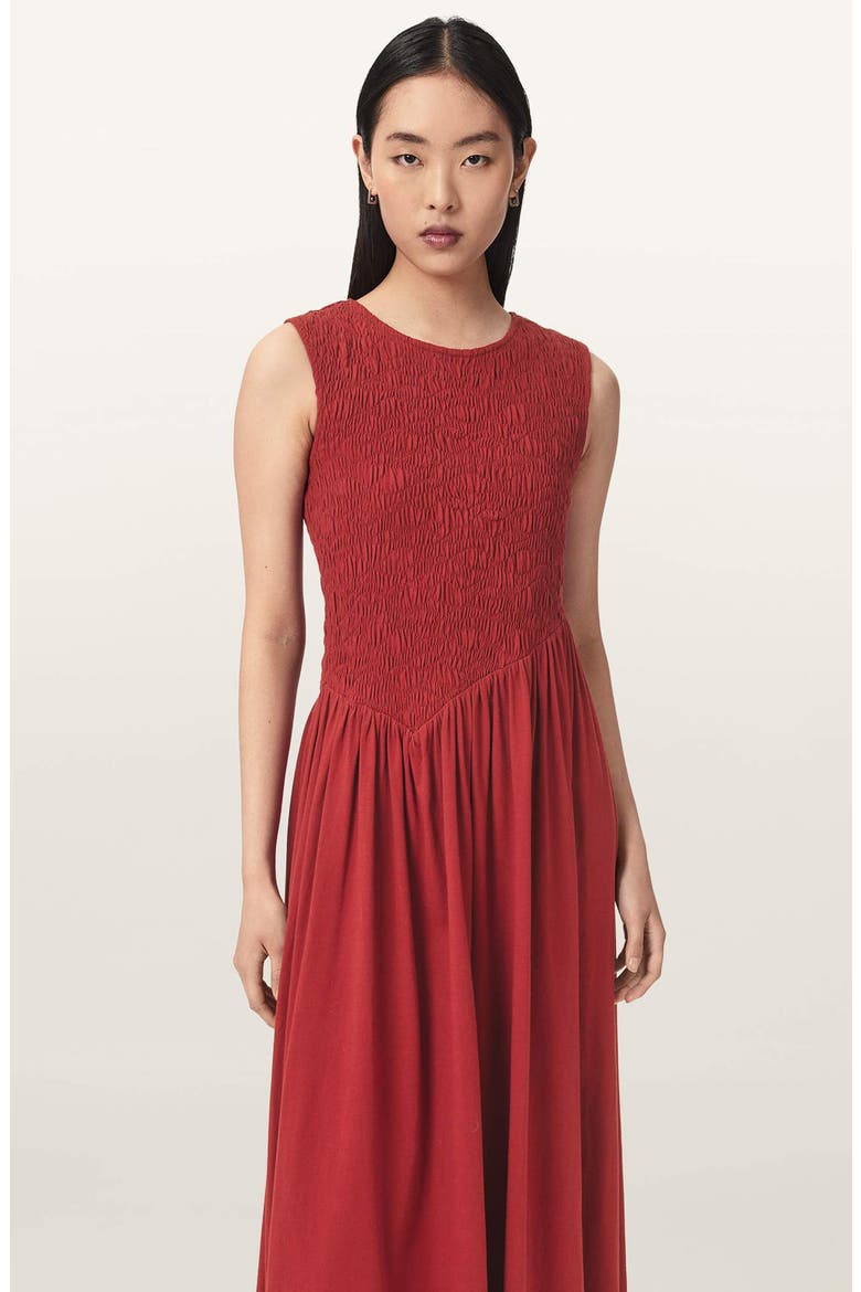 Luna Crinkle Maxi Dress, Alternate, color, RED