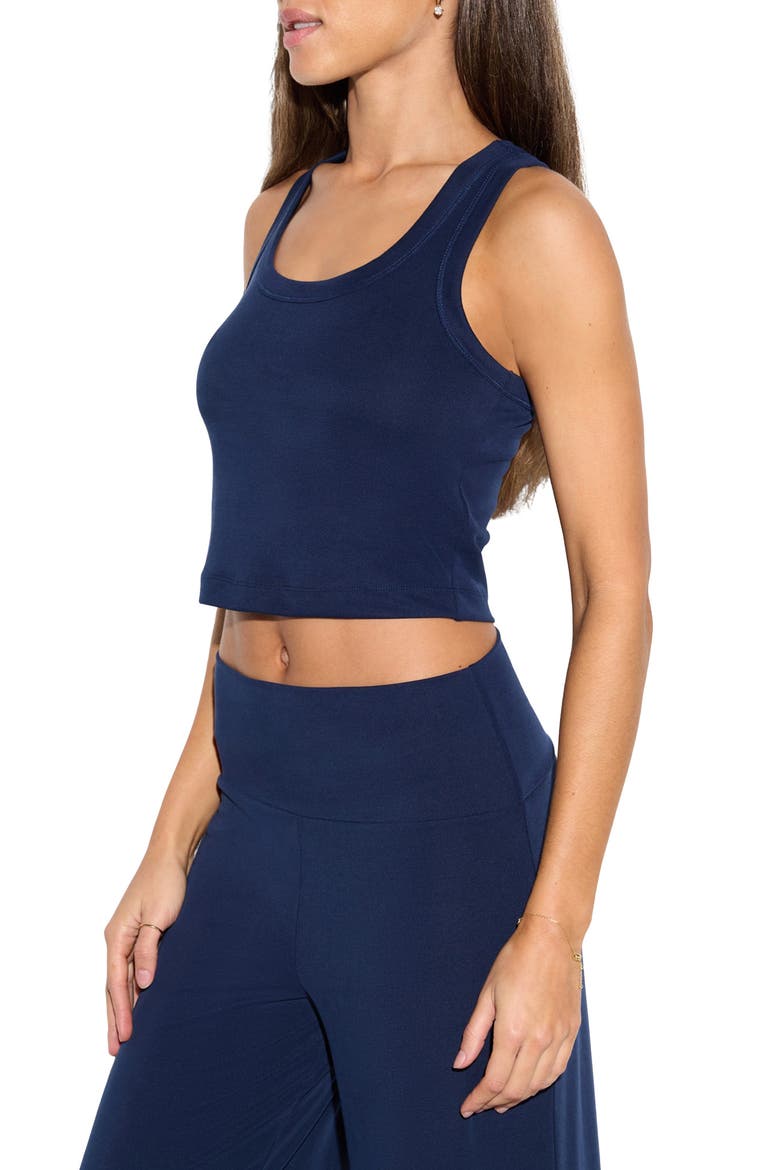 Iris Racerback Ribbed Crop Tank, Alternate, color, INDIGO