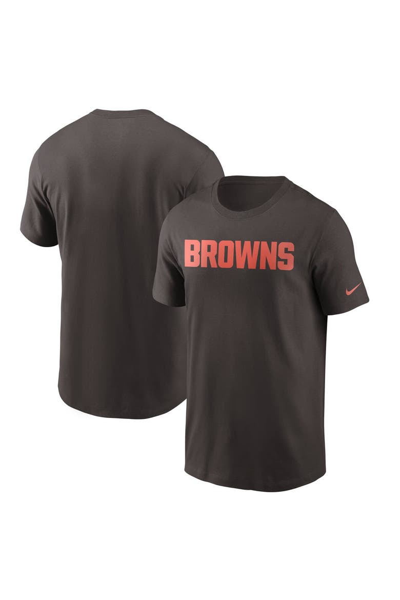 Men's Nike Brown Cleveland Browns Team Wordmark T-Shirt, Main, color, Brown