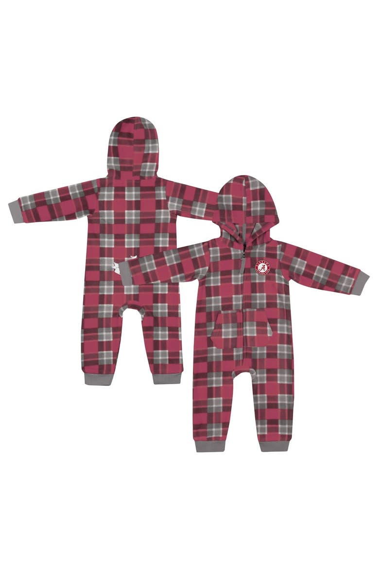 Infant Colosseum  Crimson Alabama Crimson Tide Full-Zip Plaid Hoodie Long Sleeve Jumper, Alternate, color, Crimson