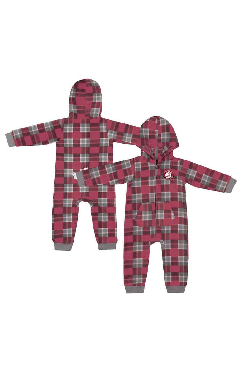 COLOSSEUM Infant Colosseum  Crimson Alabama Crimson Tide Full-Zip Plaid Hoodie Long Sleeve Jumper, Alternate, color, Crimson