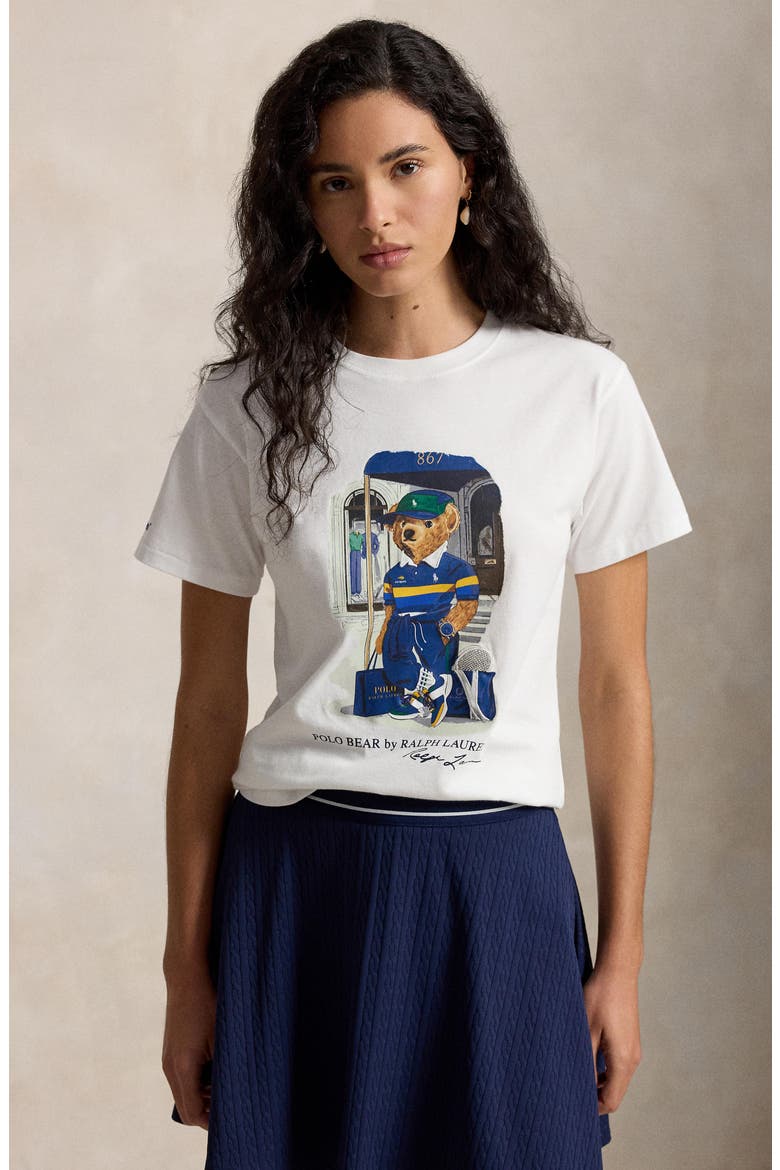 Polo Bear Graphic Cotton Jersey T-Shirt, Alternate, color, WHITE