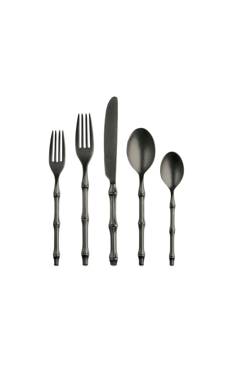 Mepra Bali Flatware Set - 20 Pieces, Main, color, Pewter Black Gold
